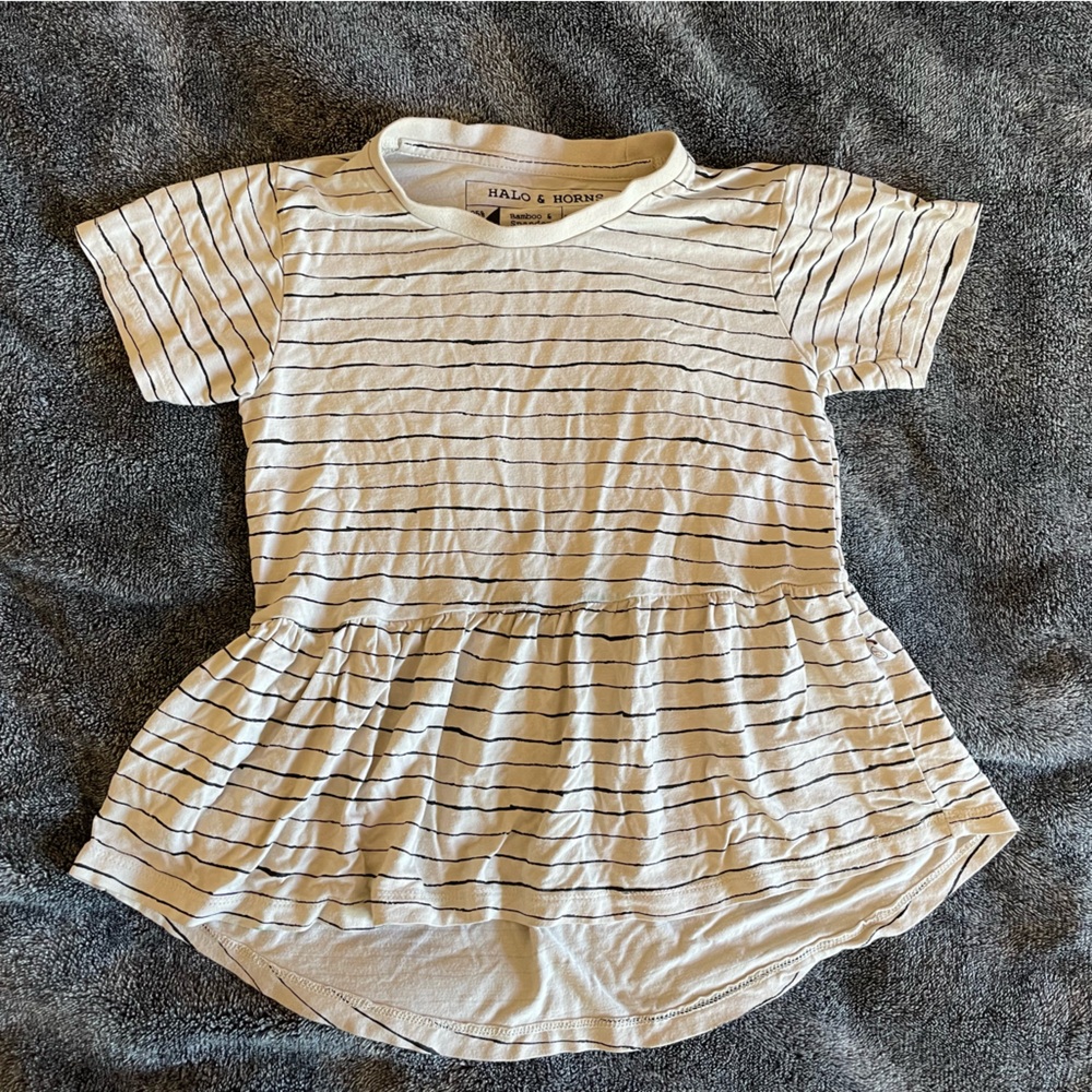 Halo & Horns | Striped Peplum Top